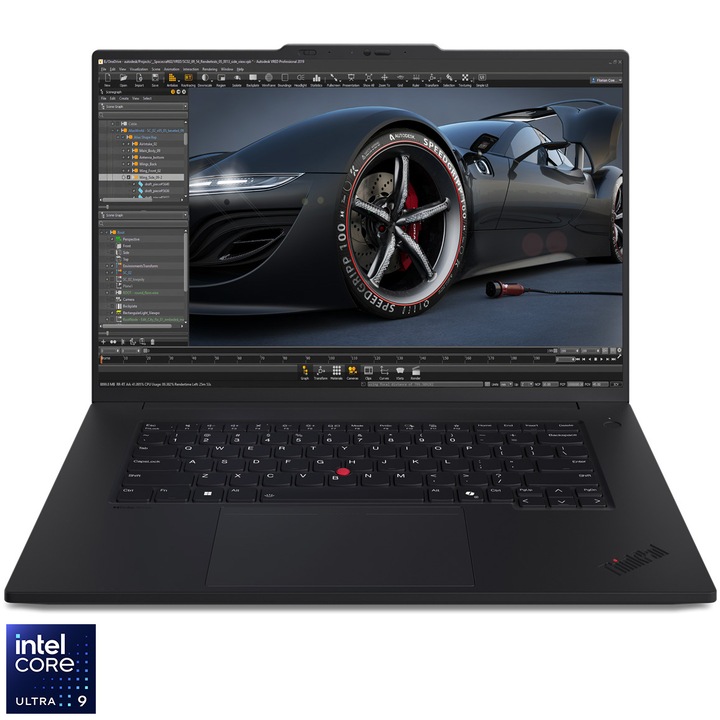 Lenovo ThinkPad P1 Gen 7 laptop Intel® Core™ Ultra 9 185H processzorral akár 5,1 GHz-ig, 16" WQXGA, IPS 165 Hz, 64 GB LPDDR5x RAM, 2 TB SSD, NVIDIA® GeForce RTX™ 4070 8 GB GD1-Pro-uri, Windows® vagy 3 év