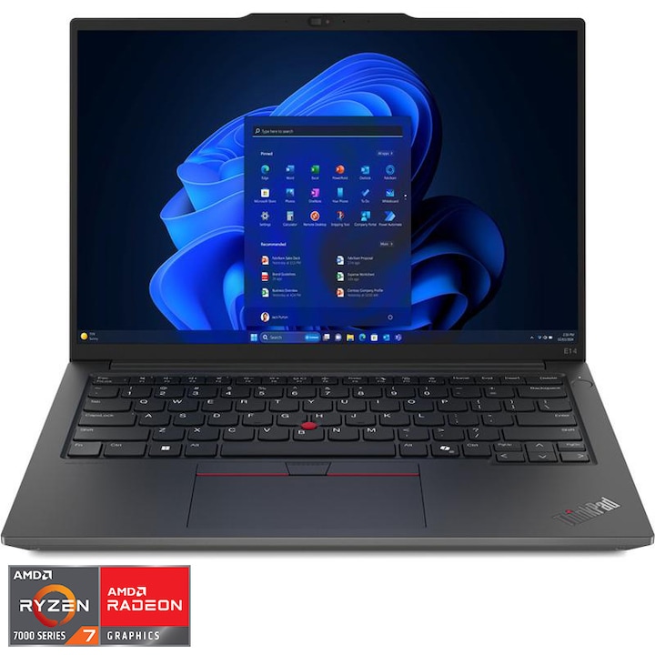 Lenovo ThinkPad E14 Gen 6 laptop AMD Ryzen™ 7 7735HS processzorral 4,75 GHz-ig, 14" WUXGA, IPS, 16GB DDR5 RAM, 512GB SSD, AMD Radeon™ 680M GPU, Windows® 11 Pro, Fekete, 3Y Onsite upgrade