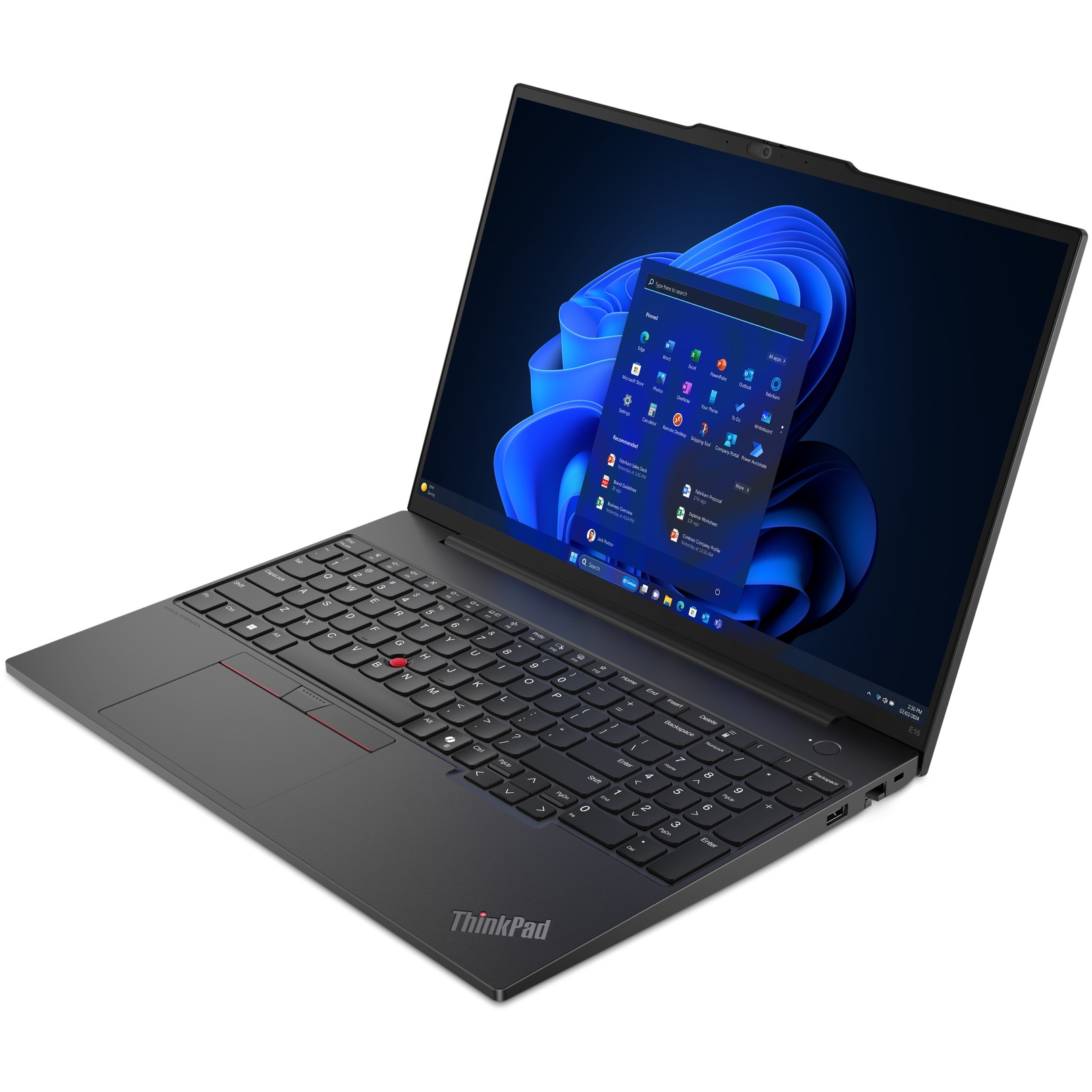 Laptop Lenovo ThinkPad E16 Gen 2 cu procesor AMD Ryzen™ 5 7535HS pana la 4.55GHz, 16" WUXGA, IPS, 32GB DDR5 RAM, 1TB SSD, AMD Radeon™ 660M Graphics, Windows® 11 Pro, Black, 3Y Onsite upgrade