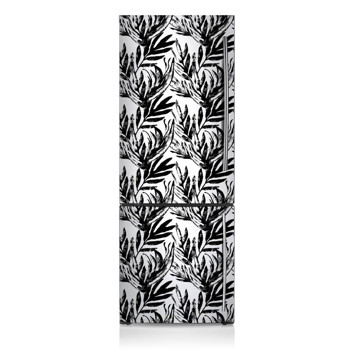 Magnet decorativ, Dreptunghi, Monstera Neagra, Alb, 60x180 cm, 010220280030000029862