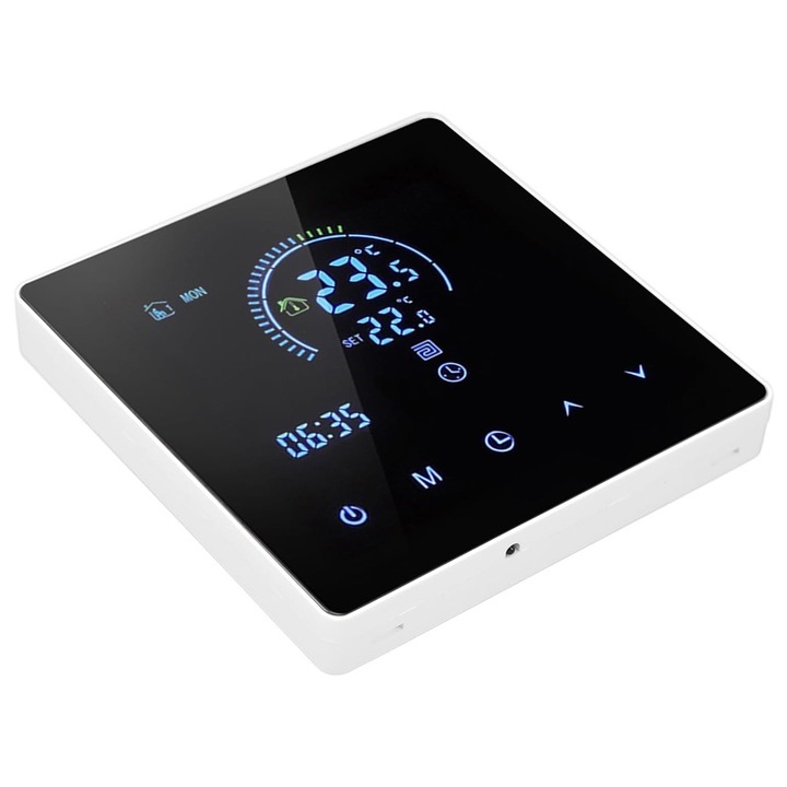 Rqiurpn програмируем интелигентен термостат, контрол на температурата 5-60°C, LCD дисплей, съвместим с Tuya, Tmall, DuerOS