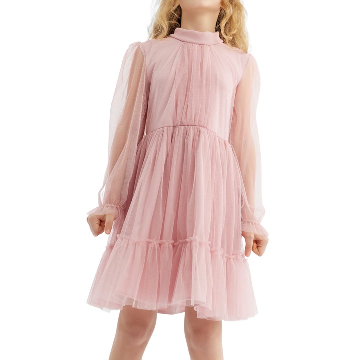 Elegáns rózsaszín ruha lányoknak Oktavia - Tökéletes különleges alkalmakra és mindennapi kényelemre, Rózsaszín