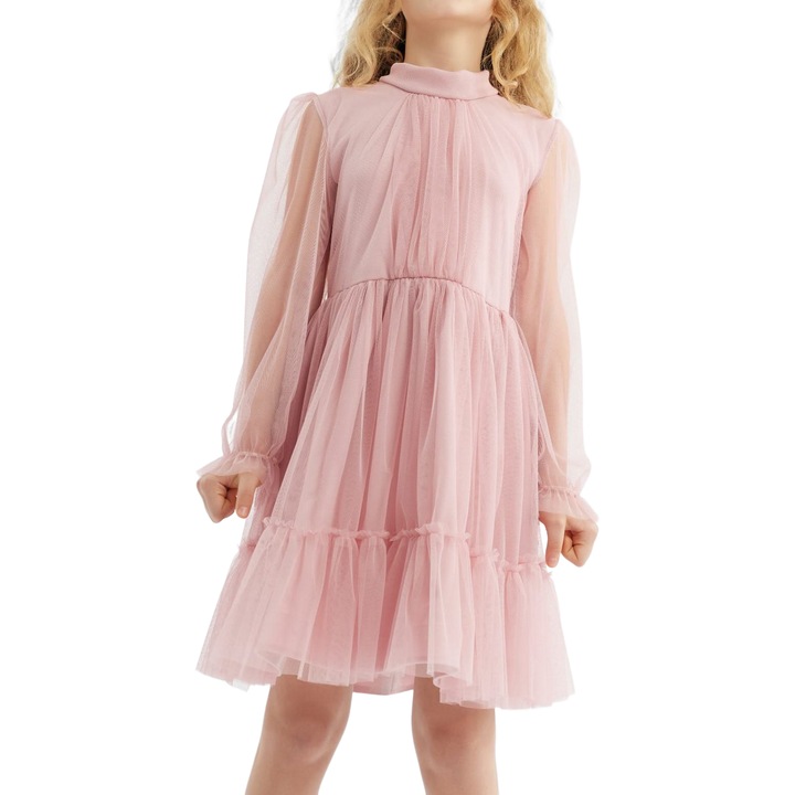 Rochie roz elegantă pentru fetițe Oktavia - Perfectă pentru ocazii speciale și confort zilnic, Roz