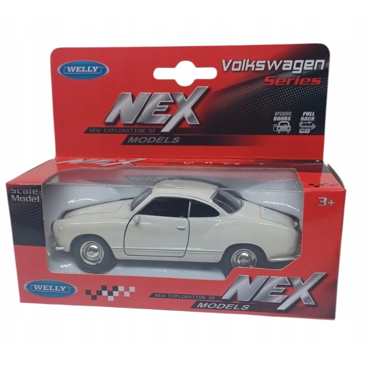 Автомобилен макет Volkswagen Bus T1, WELLY, 1:34, бял, 11.5x4.2x5.4cm