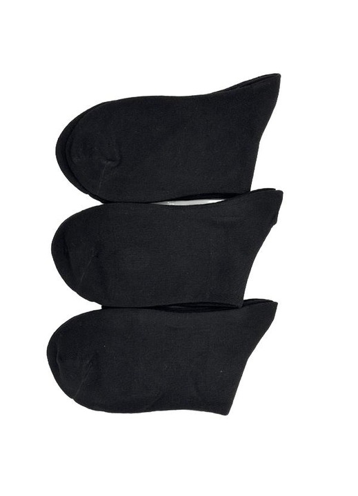 3 pár férfi zokni készlet, pamut, fekete, 42-46 EU