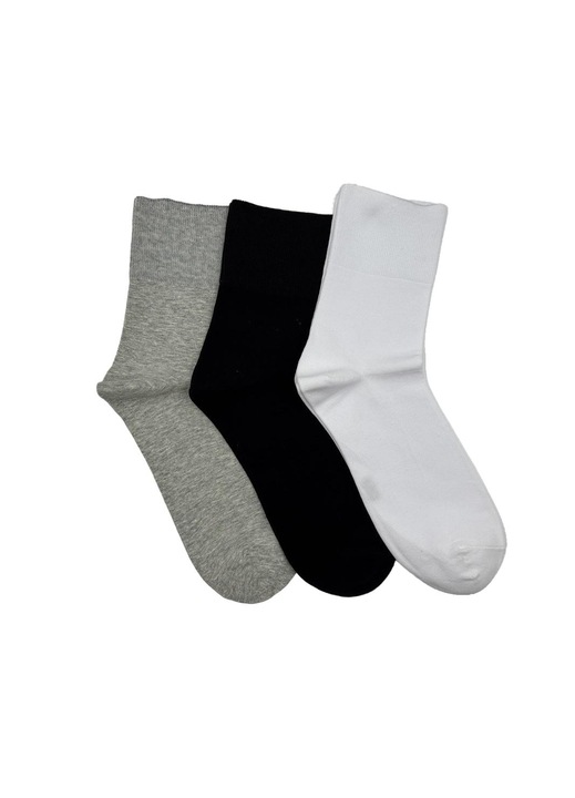 3 pár férfi zokni készlet, pamut, alkalmi kivitel, 42-46 EU, többszínű