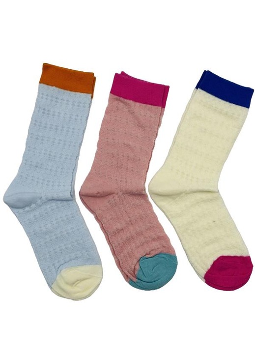 3 pár női zokni szett, pamut, többszínű, 35-38 EU, modern stílusú, kényelmes, légáteresztő