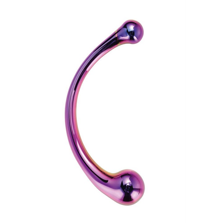 Dream Toys Glamour üveg hajlított wand dildó, 17 cm