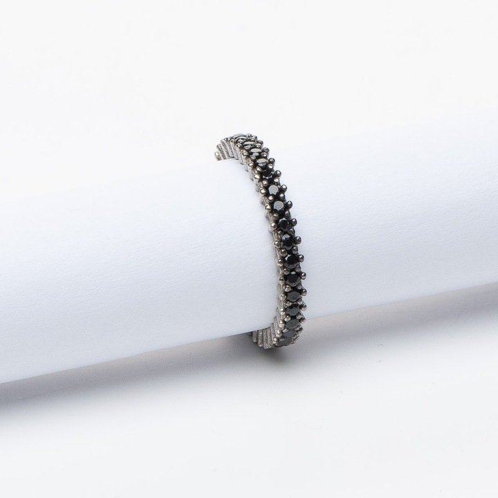 Inel Tennis Din Argint 925 Negru