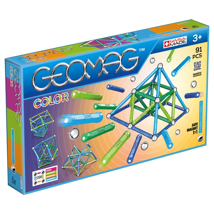 Комплект магнитен конструктор Geomag, Color, 91 части