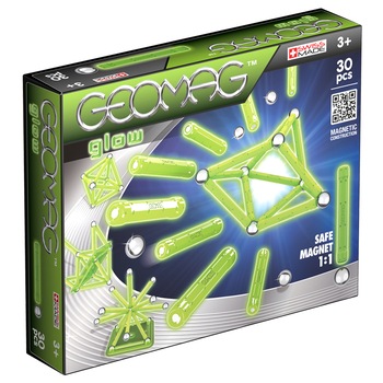 Set de constructie magnetic Geomag, Glow, 30 piese Set de constructie magnetic Geomag, Glow, 30 piese