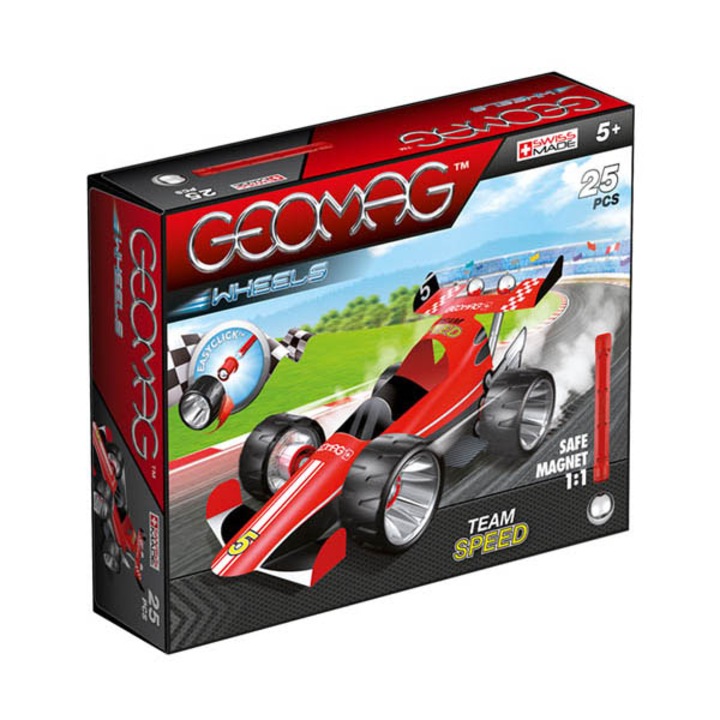 Конструктор Geomag, Магнитен, Wheels red Team Speed, 25 части