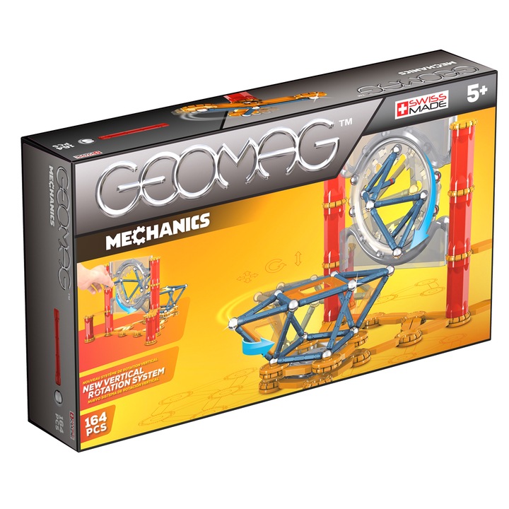 Set de constructie magnetic Geomag, Mechanics, 164 piese