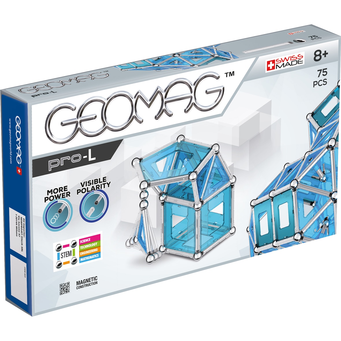 Set de constructie magnetic Geomag, PRO-L, 75 piese
