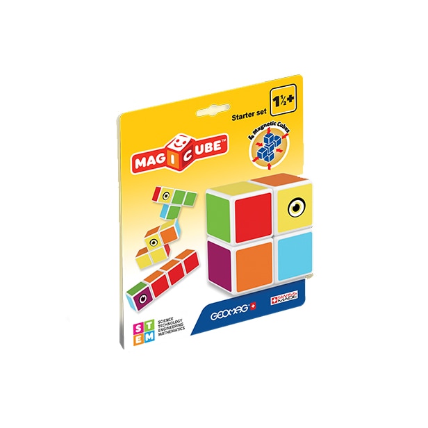 Set de constructie magnetic Geomag, Magicube starter set, 4 piese