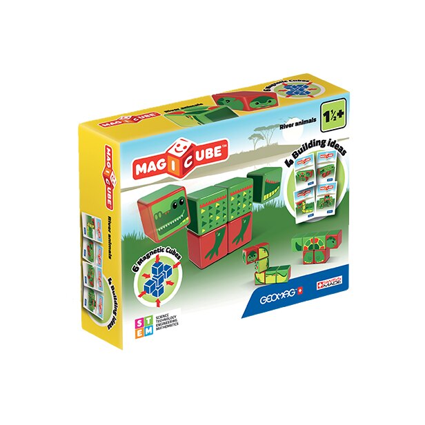 Set de constructie magnetic Geomag, River Animals, 6 piese