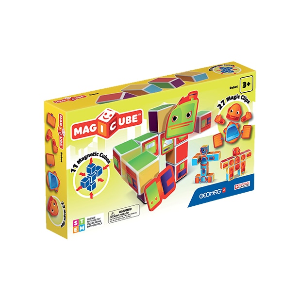 Set de constructie magnetic Geomag, Robot, 11 piese