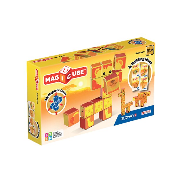 Set de constructie magnetic Geomag, Safari Park, 14 piese
