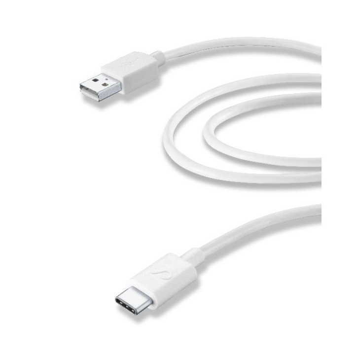 Кабел данни Cellularline USB Type-C, бял, 2м