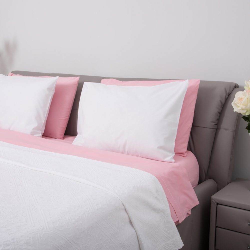 Set complet lenjerie Colenza din bumbac 100%, roz