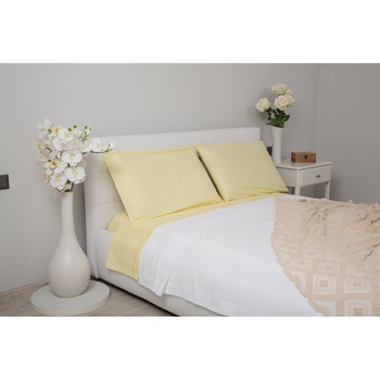 Cearsaf cu elastic Colenza din bumbac 100%, galben Cearsaf cu elastic Colenza din bumbac 100%, galben