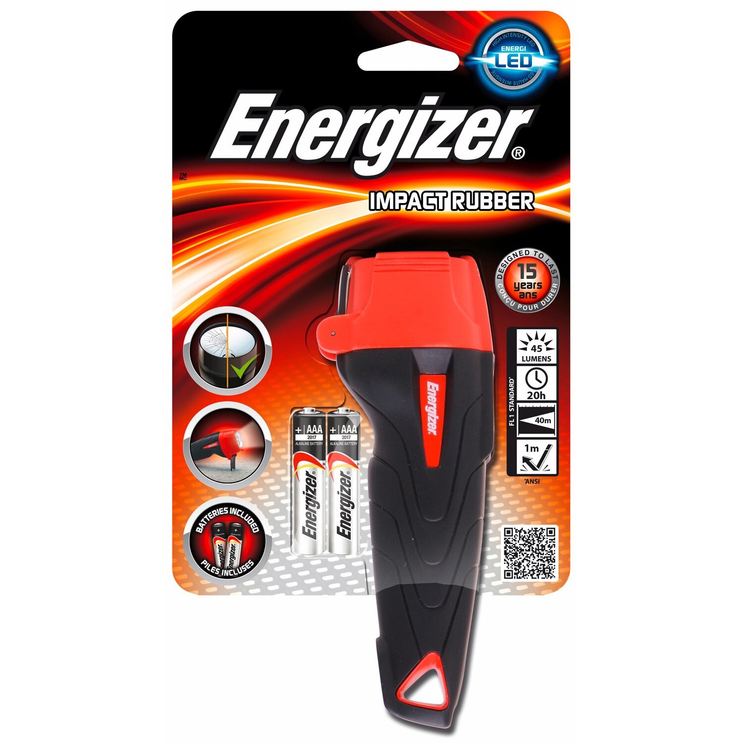 Lanterna Energizer Impact Rubber LED incl 2xAA
