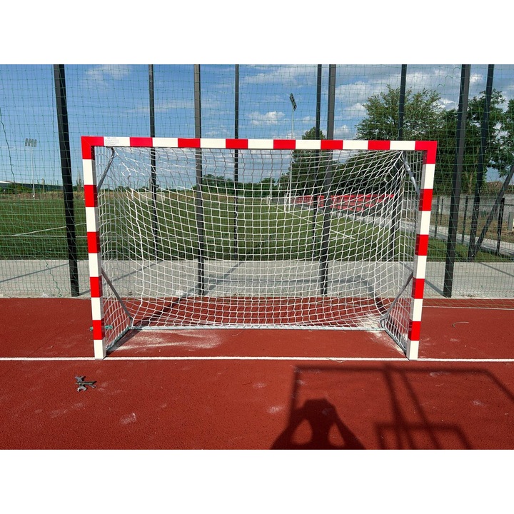 Set 2 plase porti handbal Competitie 3 m x 2 m, fir 5 mm cu plasa anti-shock