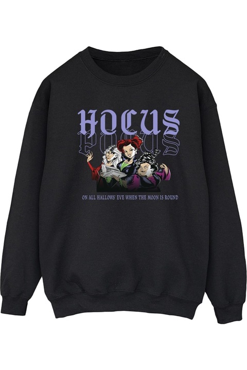 Disney Hocus Pocus Hallows Eve női kapucnis pulóver, fekete, Fekete