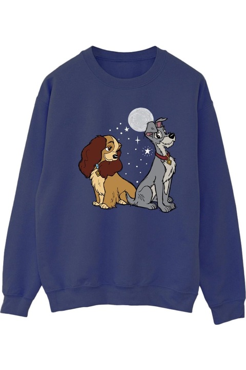 Disney Lady And The Tramp női kapucnis pulóver, sötétkék, Tengerészkék