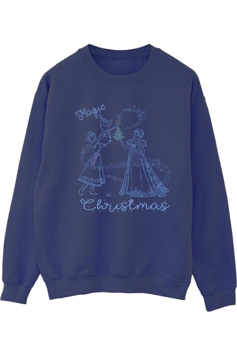 Дамски суитшърт Disney Frozen Magic Christmas, Тъмносин, Тъмносин