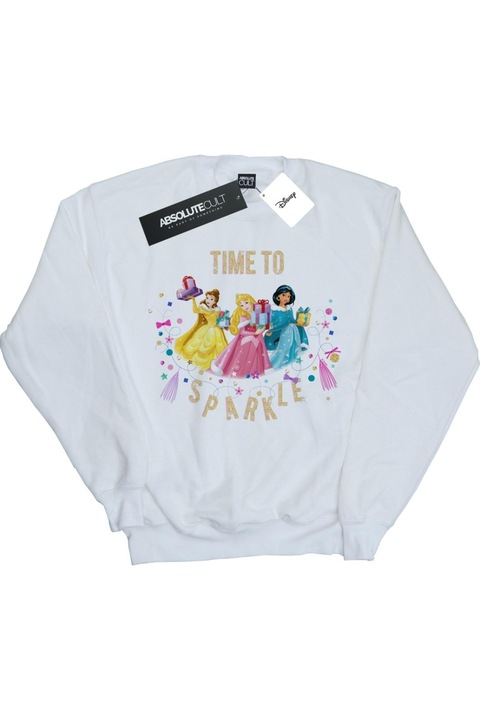 Disney Princess Time To Sparkle női kapucnis pulóver, fehér S INTL