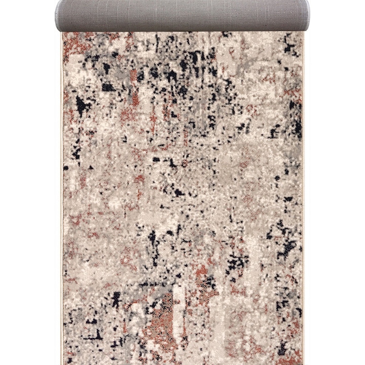 Traversa Festonata / Surfilata, Model Covorexpert Anny 33016-106, Lungime Fir 7 mm, Latime 0.58m, Marime 58 x 400 cm, Albastru, Bej, Caramiziu, Ruginiu, Antialergic, Polipropilena, Living, Dormitor, Coridor, Hol 58 x 400