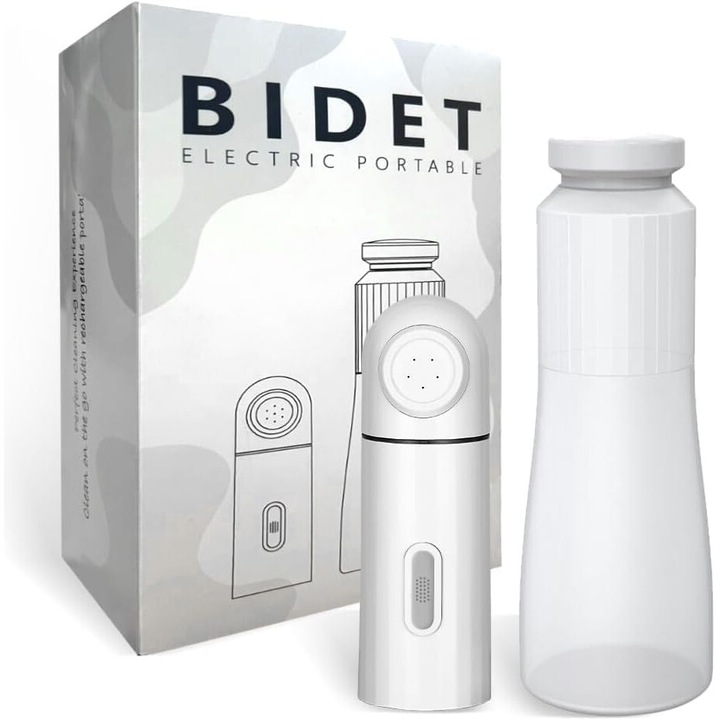 Wacorresi hordozható bidé készlet, 350 ml-es tartály, USB-C újratölthető, víznyomás módok, IPx7 vízálló