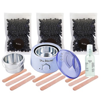 Kit Epilare No.203 cu 3 X 500 grame Ceara Epilare Granule Refolosibila Black evo Kit Epilare No.203 cu 3 X 500 grame Ceara Epilare Granule Refolosibila Black evo