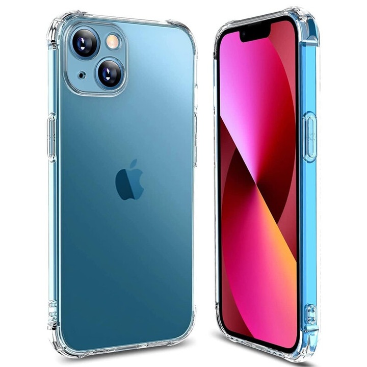 Husa pentru iPhone 14 Plus din silicon slim, anti soc, Skyddar Shock - Transparenta