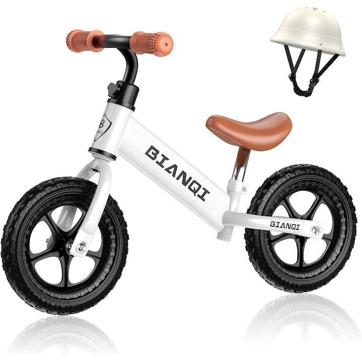 Детско колело за баланс 12", Wacorresi, регулируемо 12"-15", EVA колела, бяло