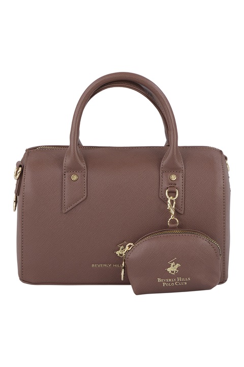 Beverly Hills Polo Club, Geanta bowler din piele ecologica, Maro fango