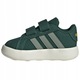 Pantofi sport pentru copii, adidas, GRAND COURT, Casual, Textil, cu Velcro, 23, 5 EU, Verde