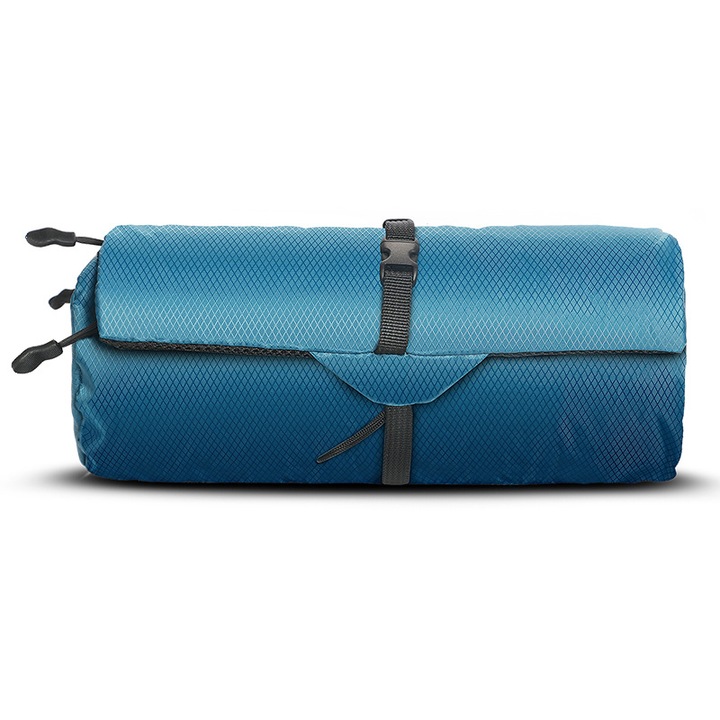 Мъжка тоалетна чанта AONYIYI, водоустойчива, сгъваема, материал Оксфорд, синя