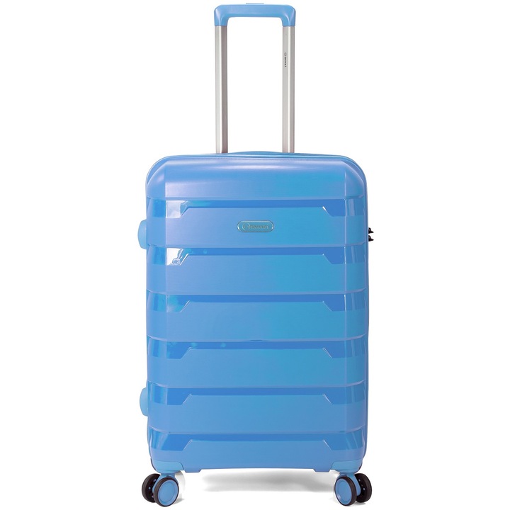 Куфар Среден BZ 5750 разтегателен, полипропилен, 4 двойни колела, 66 см, светло син