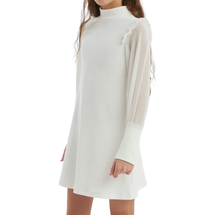 Rochie Elegantă pentru Fetițe Luna - Rafinament și Stil pentru Ocazii Speciale, Alb