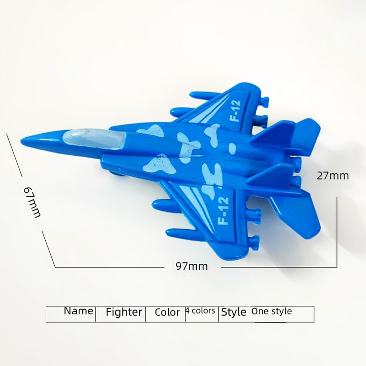 Avion de jucarie militar din plastic, Enforose, model camuflaj, albastru