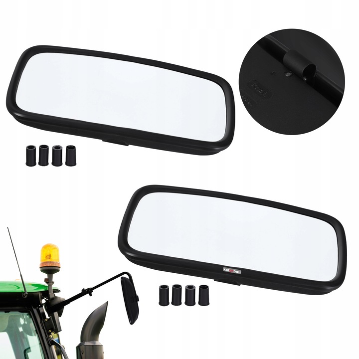 Set 2 Oglinzi Exterioare Universale, Kotarbau, PVC, 36.5 x 19 cm, Negru