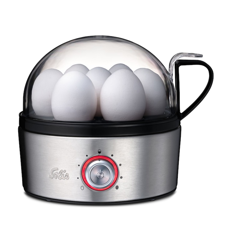 Solis multifunkcionális tojásbojler, kapacitása 7 tojás, ideális főzéshez/tojáshoz/gőzöléshez, időzítő, világítás be/ki kapcsoló, hangjelzés, ergonomikus fogantyú, tartozékok mellékelve, rozsdamentes acél