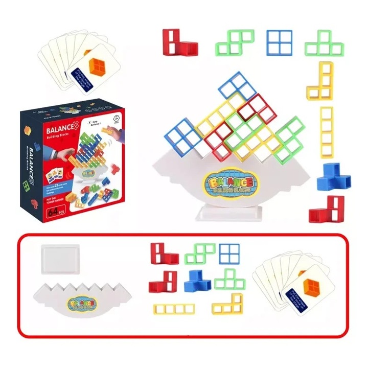 Társasjátékok, Jormftte, 64 blokk, 3D, gyerekeknek, 3 év, szett