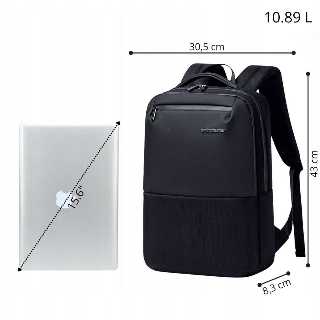 Rucsac urban cu compartiment pentru laptop 15.6'' Arctic Hunter B00681 black