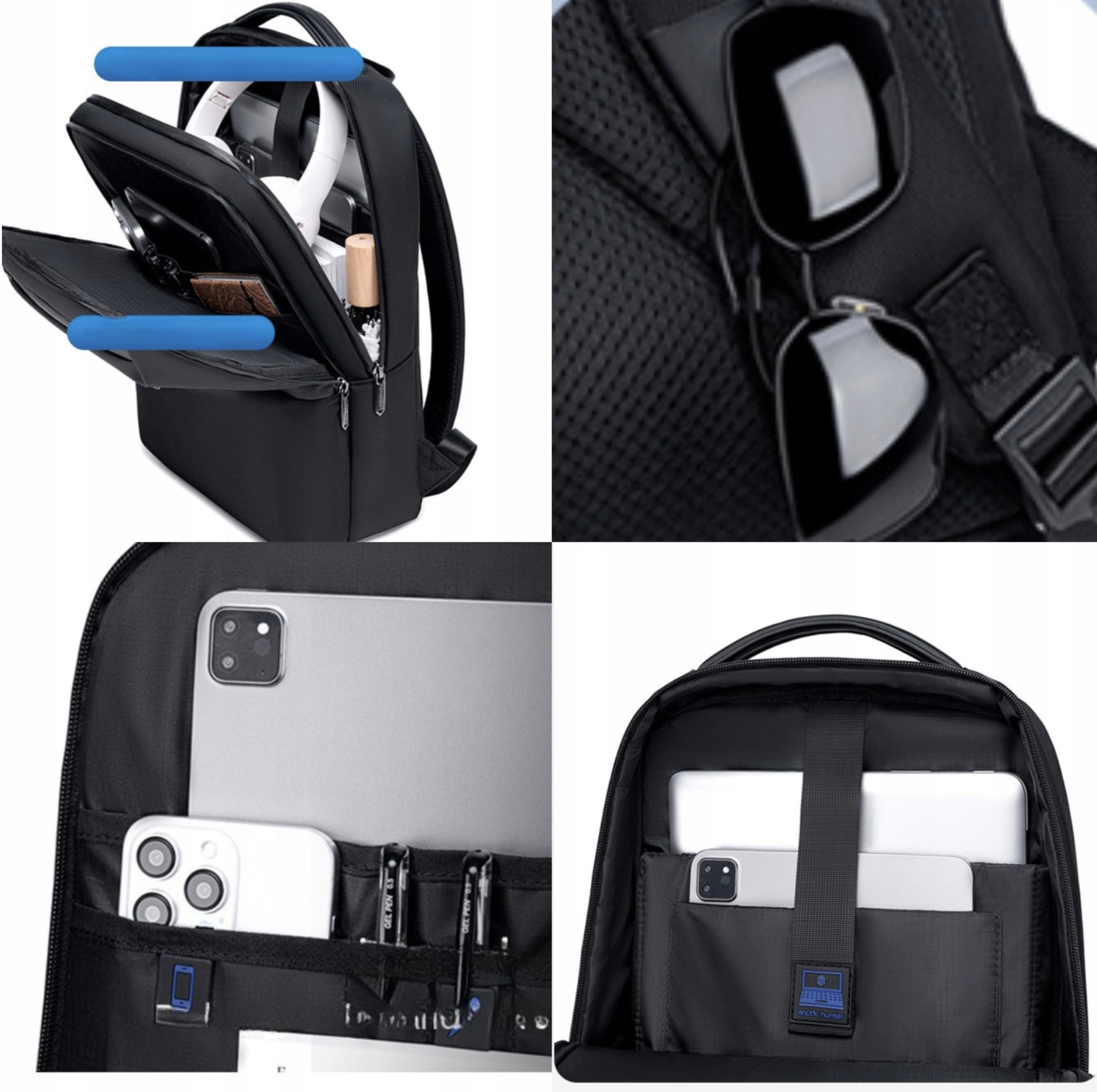 Rucsac urban cu compartiment pentru laptop 15.6'' Arctic Hunter B00681 black