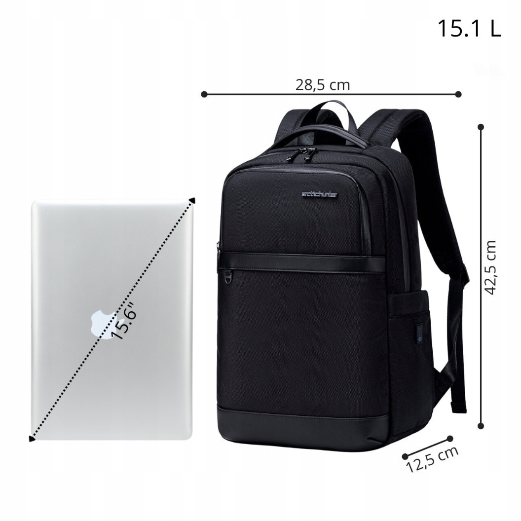 Rucsac de afaceri cu compartiment pentru laptop de 15.6" Arctic Hunter B00670 negru