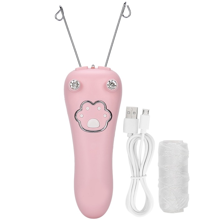 Електрически епилатор с памучен конец, Cozevdnt, розов, USB захранване, 5w