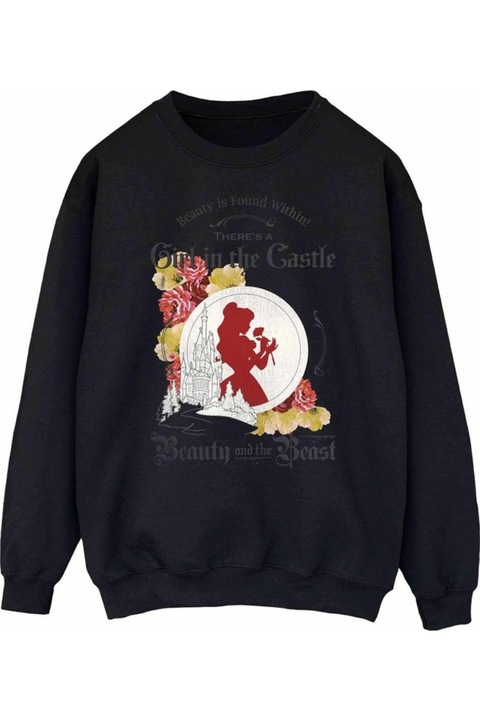 Szépség és A Szörnyeteg Lány A Várban Kapucnis női, fekete, Fekete